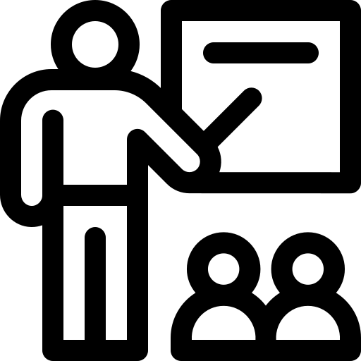 Teacher in front of students