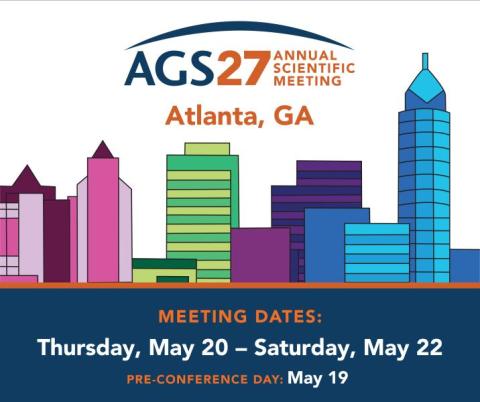 AGS 2027 Annual Scientific Meeting in Atlanta, May 20 through May 22, with pre-conference day May 19